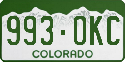 CO license plate 993OKC