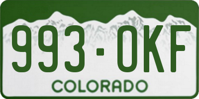 CO license plate 993OKF