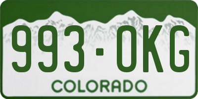 CO license plate 993OKG