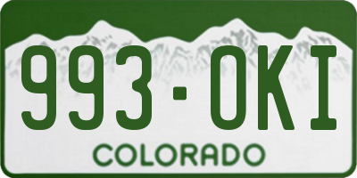 CO license plate 993OKI