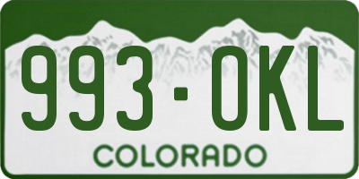 CO license plate 993OKL
