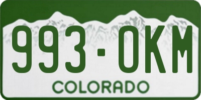 CO license plate 993OKM