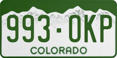 CO license plate 993OKP