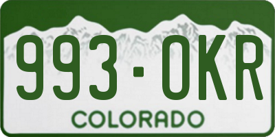 CO license plate 993OKR