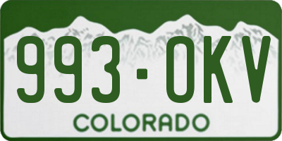 CO license plate 993OKV