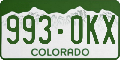 CO license plate 993OKX