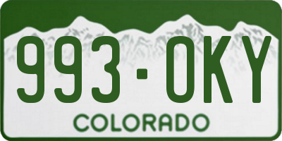 CO license plate 993OKY