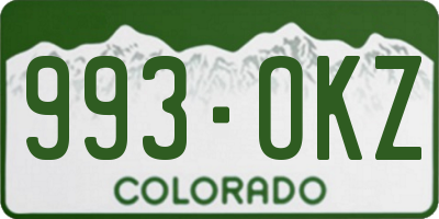 CO license plate 993OKZ