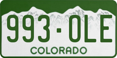 CO license plate 993OLE