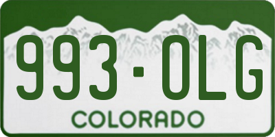 CO license plate 993OLG