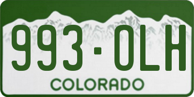 CO license plate 993OLH