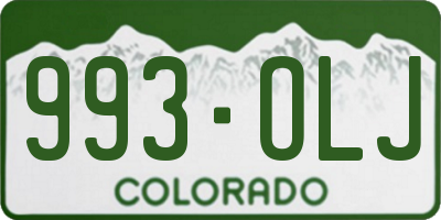CO license plate 993OLJ