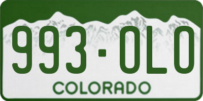CO license plate 993OLO