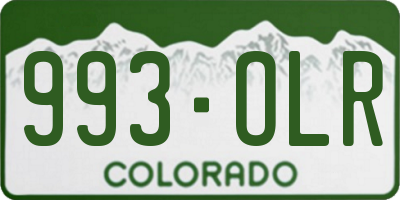 CO license plate 993OLR
