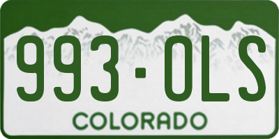 CO license plate 993OLS