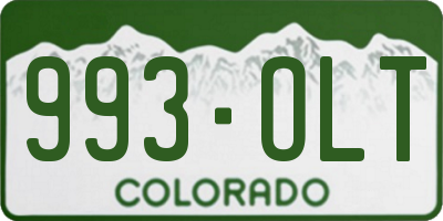 CO license plate 993OLT