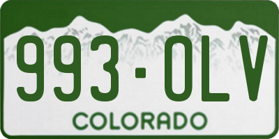CO license plate 993OLV
