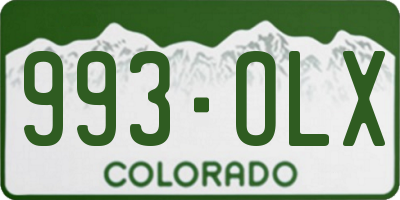 CO license plate 993OLX