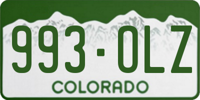 CO license plate 993OLZ