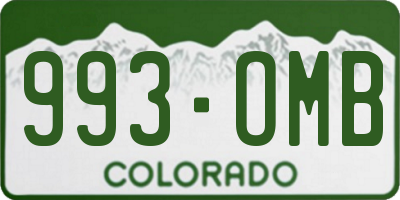 CO license plate 993OMB