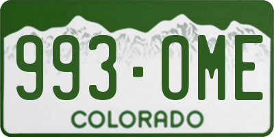 CO license plate 993OME