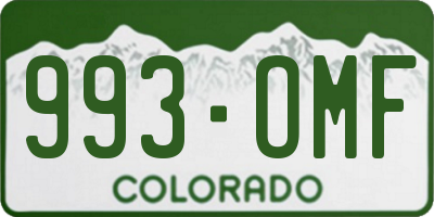 CO license plate 993OMF