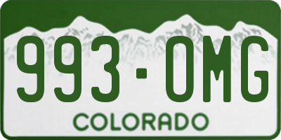 CO license plate 993OMG