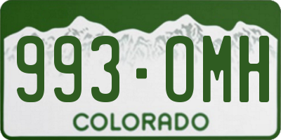 CO license plate 993OMH
