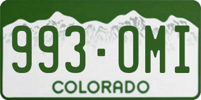 CO license plate 993OMI