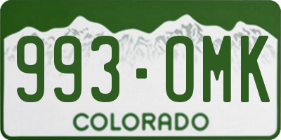 CO license plate 993OMK