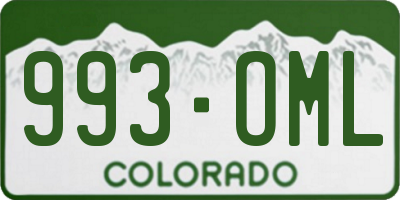 CO license plate 993OML