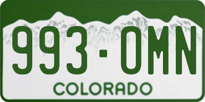 CO license plate 993OMN
