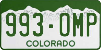 CO license plate 993OMP