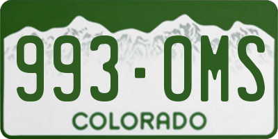CO license plate 993OMS