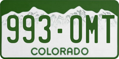 CO license plate 993OMT