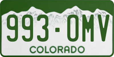 CO license plate 993OMV