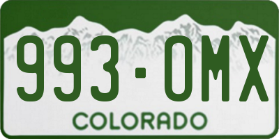 CO license plate 993OMX