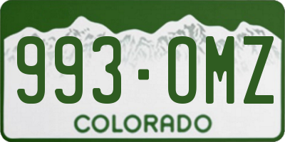 CO license plate 993OMZ