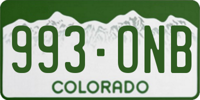 CO license plate 993ONB