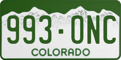CO license plate 993ONC