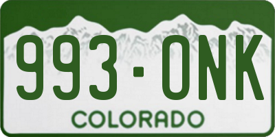 CO license plate 993ONK