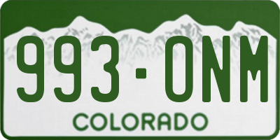 CO license plate 993ONM
