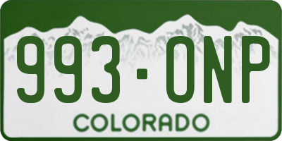 CO license plate 993ONP