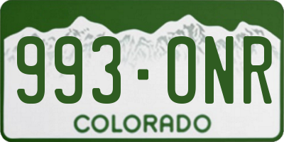CO license plate 993ONR
