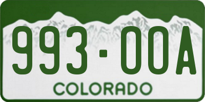 CO license plate 993OOA