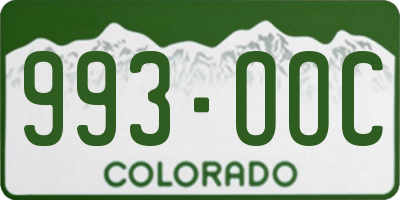 CO license plate 993OOC