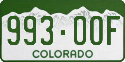 CO license plate 993OOF