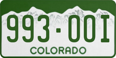 CO license plate 993OOI