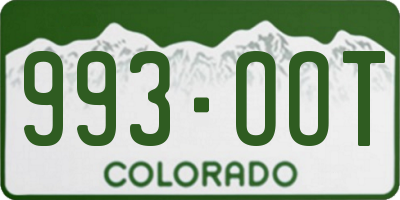 CO license plate 993OOT