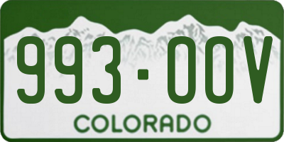 CO license plate 993OOV